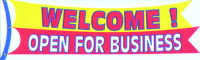 Welcome Open For Business Vinyl Banner