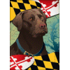 Maryland Flag with Chocolate Lab Banner