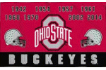 Ohio State University Football National Champions Years flag