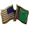 [U.S. & Turkmenistan Flag Pin]