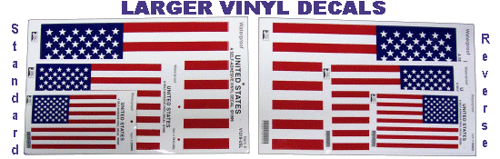 Vinyl U.S. flag stickers
