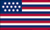 13 star Franklin and Adams U.S. flag