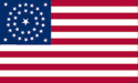 34 star Round U.S. flag
