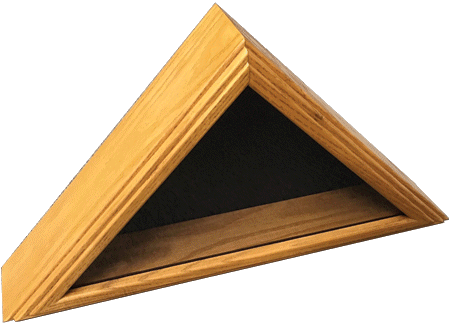Wood Triangle Flag Case with Oak Finish for 3x5' flag