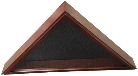 Wood Triangle Flag Case with Cherry Finish for 5x9.5' flag