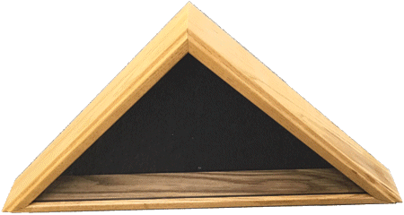 Wood Triangle Flag Case with Oak Finish for 5x9.5' flag