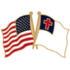 [U.S. & Christian Flag Pin]