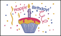 Happy Birthday Cupcake polyester flag