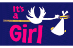 It's A Girl Stork flag