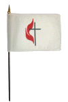 Methodist Cross Flame Desk Flag