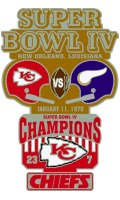 Super Bowl 4 XL Champion Chiefs Trophy Pin