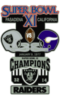 Super Bowl 11 XL Champion Raiders Trophy Pin