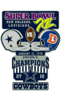 Super Bowl 12 XL Champion Cowboys Trophy Pin