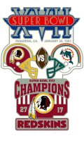 Super Bowl 17 XL Champion Redskins Trophy Pin