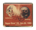 Super Bowl 20 Dueling Helmets Stamp Pin