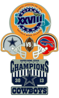 Super Bowl 28 XL Champion Cowboys Trophy Pin