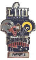 Super Bowl 53 XL Champion Patriots Trophy Pin