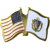 [U.S. & Massachusetts Flag Pin]