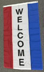 5x3' WELCOME vertical flag with top grommets 